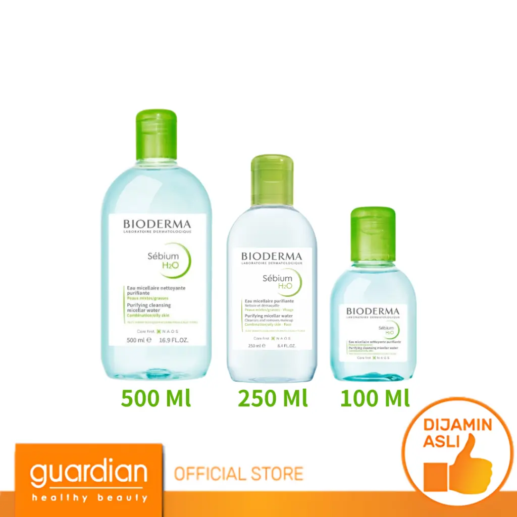 Bioderma Sebium H2O - Micellar Water untuk Kulit Kombinasi / Berminyak / Berjerawat-100 Ml