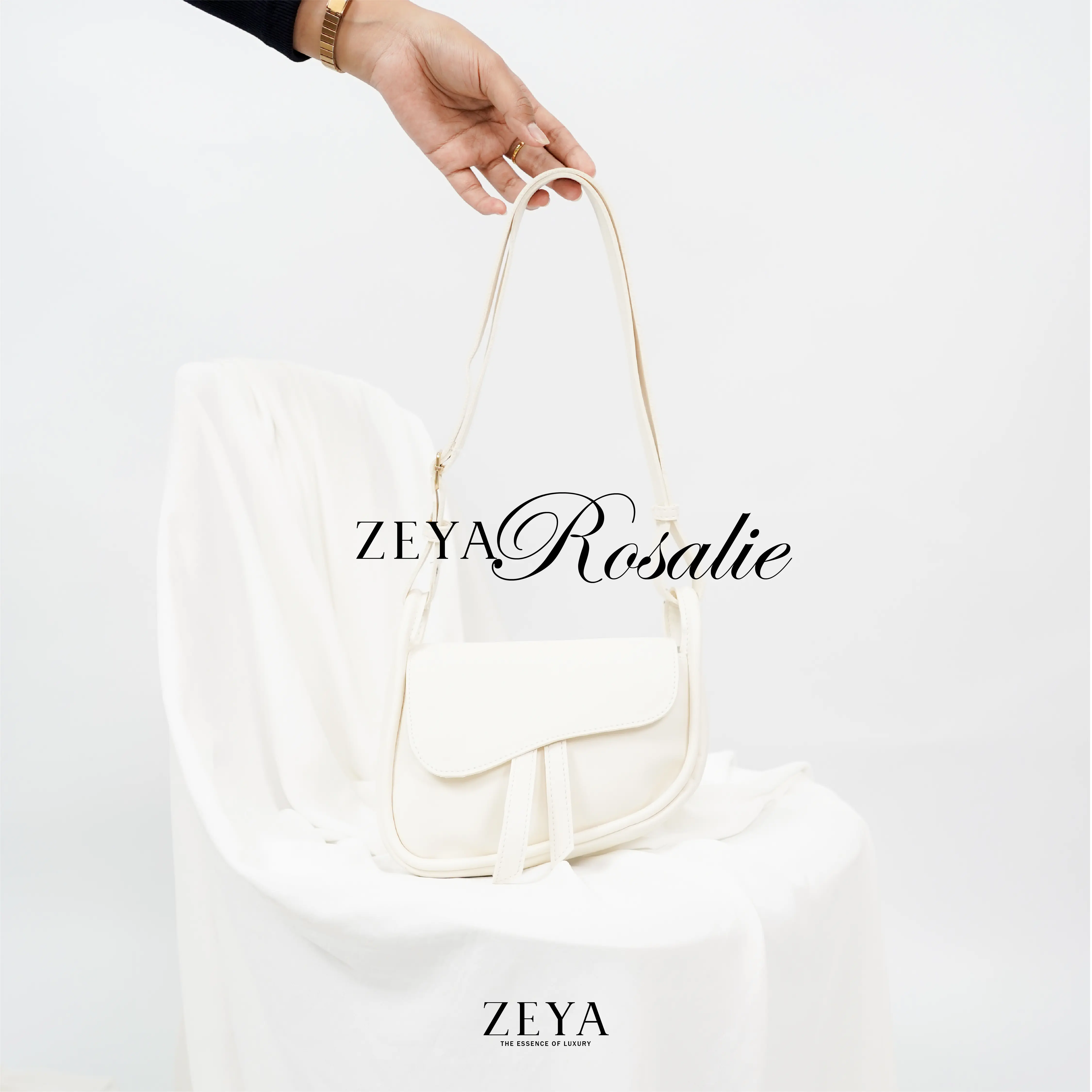 ZEYA STUDIO | Rosalie Bag Collections Elegant Sling Bag Hitam Kulit Selempang Slingbag Wanita