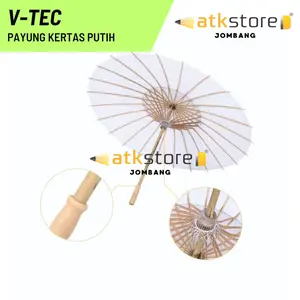 V-TEC Payung Kertas Putih V-Tec Diameter 30 40 60 cm / Vtec Payung Lukis Gambar panjang 15 20 30cm