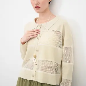 This Is April Marlie Cardigan Atasan Rajut Wanita Lengan Panjang Korean Style Minimalis Modern Khaki dan Black (RESTOCK)