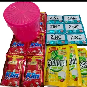 13 pcsvso klin liquid+12 pcs shampoo zinc+3 ekonomi cuci piring bonus toples cantik