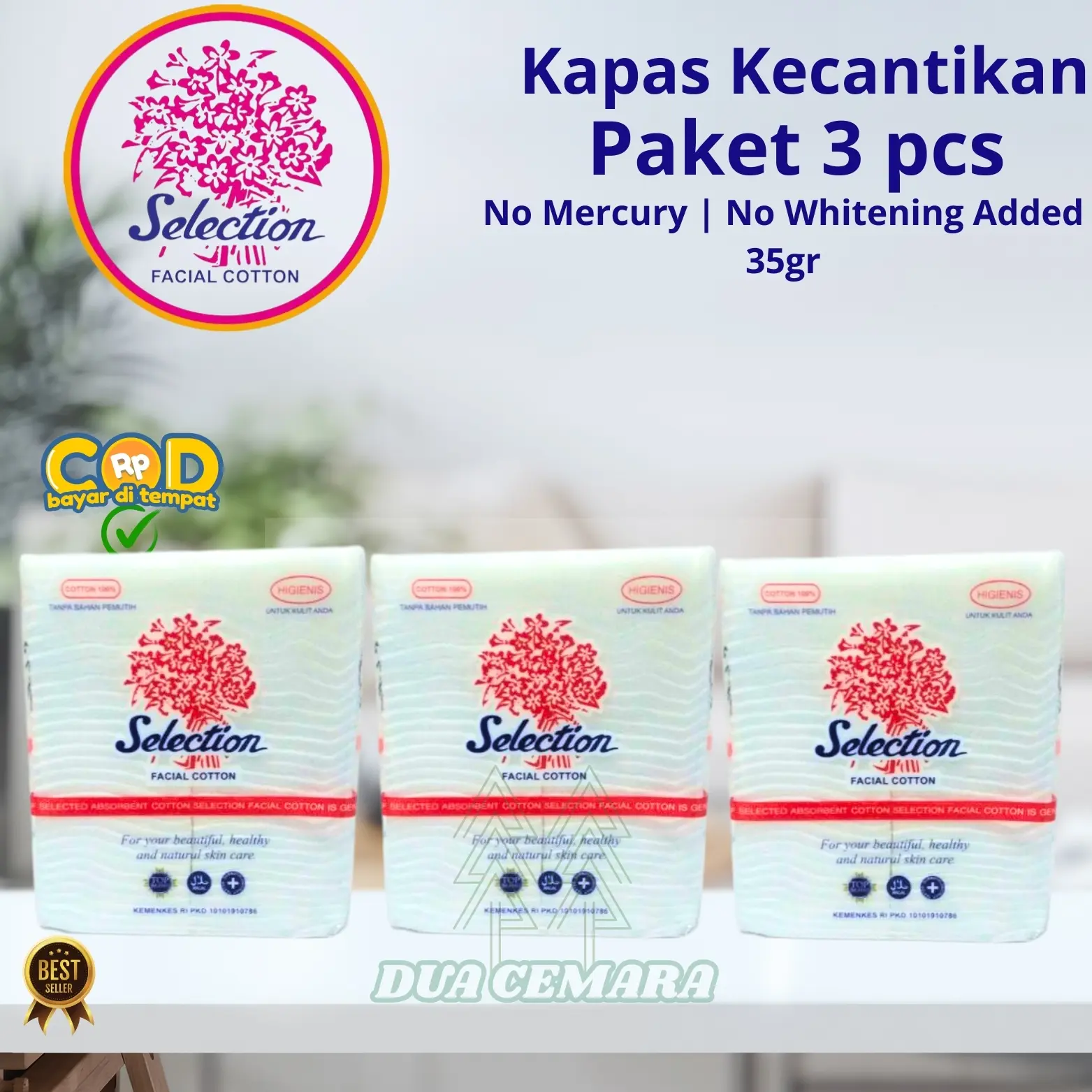 PAKET ISI 3 KAPAS SELECTION 35GR Facial Cotton / Kapas Kecantikan