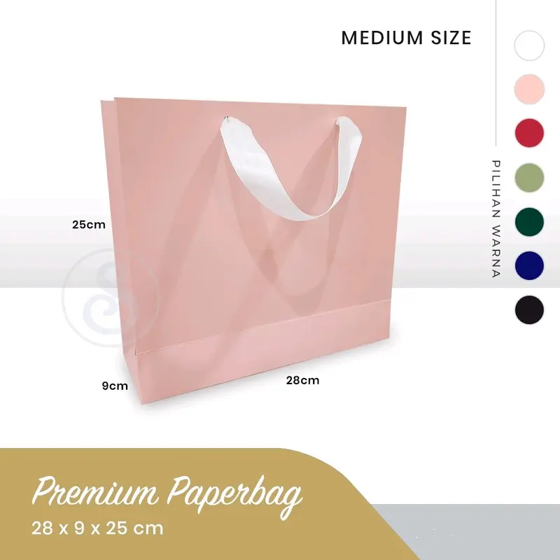 Premium Paper bag SEDANG / MEDIUM uk 28 x 9 x 25cm Biru Hadiah Biru Hadiah 0