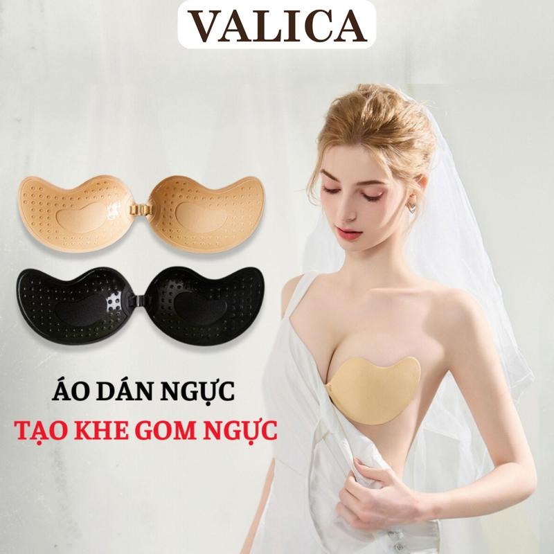 Top Áo dán ngực quả xoài cài trước - Miếng dán ngực su trơn mút mỏng VALICA D0129 Bra Nữ Women Kem Voi miếng dán Sen áo độn che tên