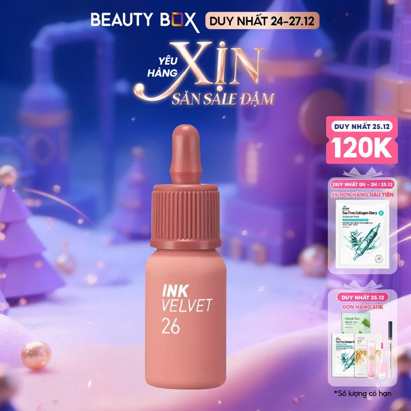  Son Kem Lì Peripera Hiệu Ứng Nhung Mịn Ink Velvet 4g - Cosmetic Women Mỹ Phẩm Trang Điểm 