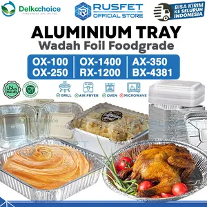 ALUMINIUM FOIL TRAY Wadah Loyang Makanan Alumunium Dimsum Kotak Bulat Rectangle DELKOCHOICE