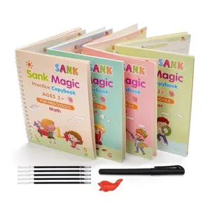 Buku sank anak magic isi 4 pcs buku Free 1 set refiel pulpen 5in1 / 1 kemasan untuk melatih kemampuan anak