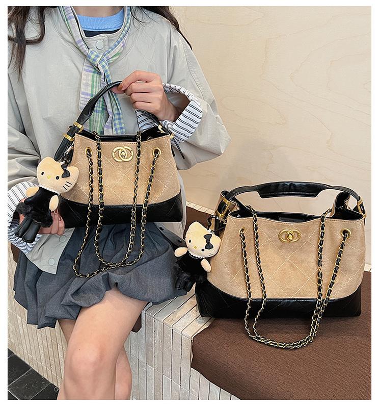 Túi Xách Nữ KÈM CHARM Da PU Phối Màu Cao Cấp Quảng Châu T889 - Sang Trọng Thời Thượng Dễ Phối Đồ Size Lớn & Nhỏ Chất Liệu Mềm Mại Bền Đẹp Chống Trầy Xước