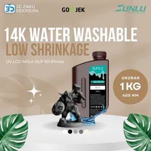 SUNLU 14K Water Washable Resin 1 KG Low Shrinkage Easy to Clean for UV LCD MSLA DLP 3D Printer