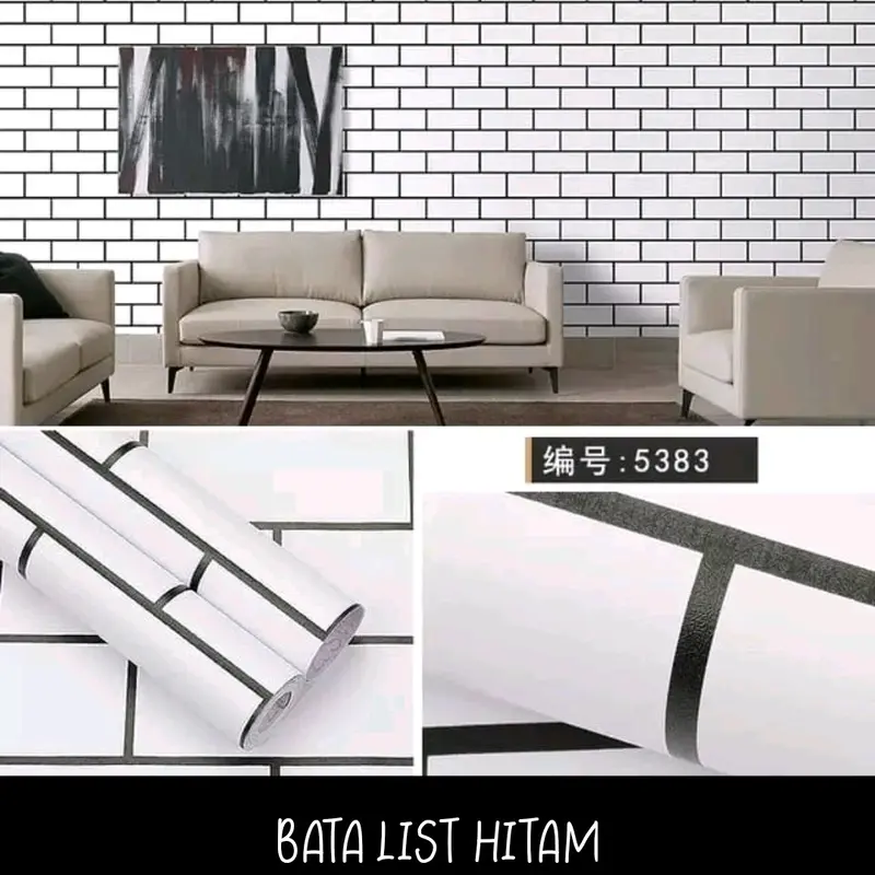 WALLPAPER DINDING MURAH MOTIF BATA COD BAYAR DITEMPAT - 45CM X 5 METER stiker 4