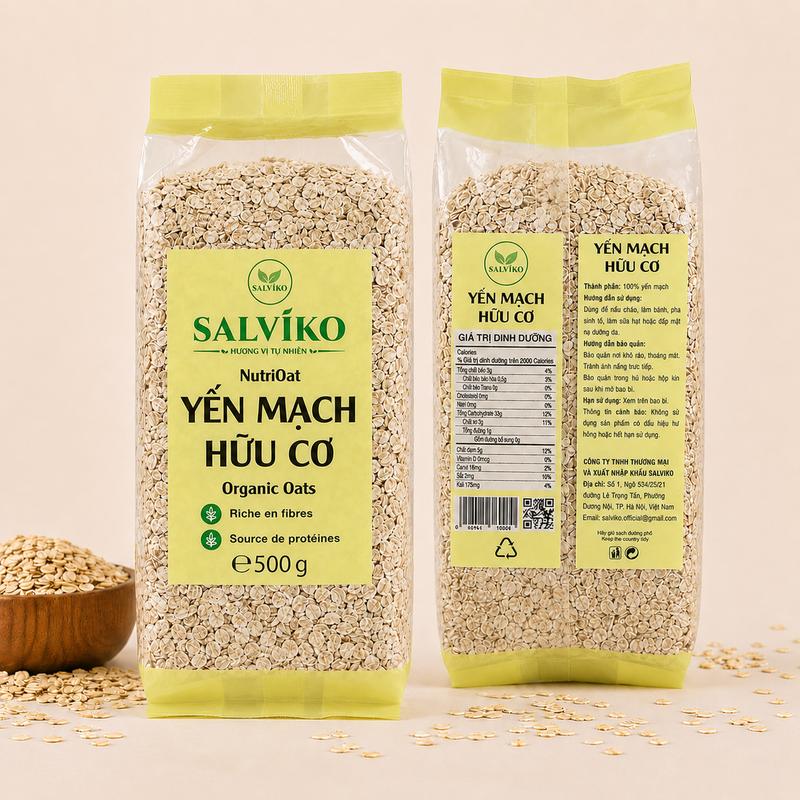 Yến Mạch SALVIKO 500g – Yến Mạch Hữu Cơ Thơm Ngon, Tiện Lợi