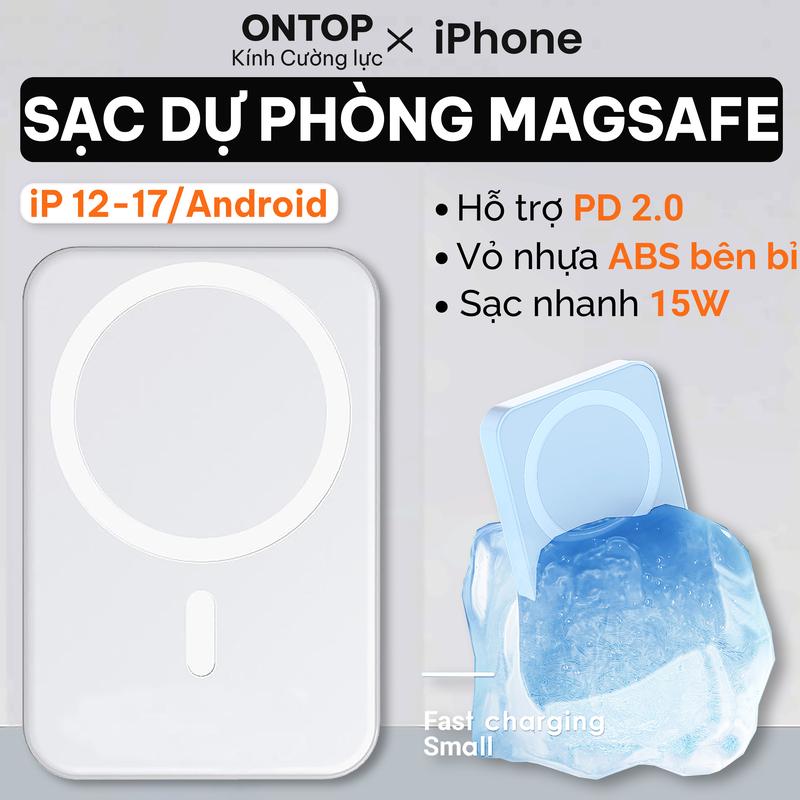  Sạc Dự Phòng Magsafe Cho iPhone Sạc Nhanh PD 15W Chứng Nhận 3C Chống Cháy Nổ Pin Dự Phòng Siêu Mỏng Dung Lượng Cao 10.000 mAh For iP 12 - 17 Series 