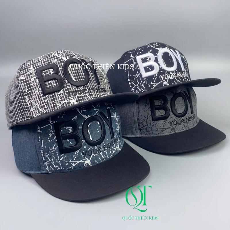 Mũ nón trẻ em 5-12 tuổi Mũ snapback thêu chữ BOY Your Friend nón hiphop cool ngầu cho bé - Ms QT144