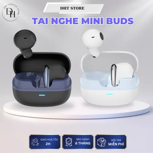 Tai Nghe Bluetooth V5.4 Mini Buds Tai nghe không dây Hifi Stereo Khử tiếng ồn thông minh có micrô