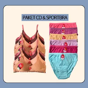 Paket Murah Meriah Winalin / 1 Lusin CD+1 Lusin Sport Bra / Paket Celana Dalam Winalin + Sport Bra Winalin Wanita Bh busa tipis Setelan