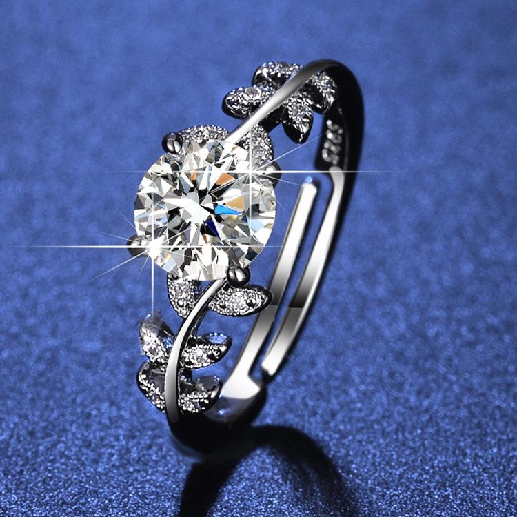 MW-12 Cincin Batu Zircon Model Daun Aksesoris Wanita Rings Elegant 0