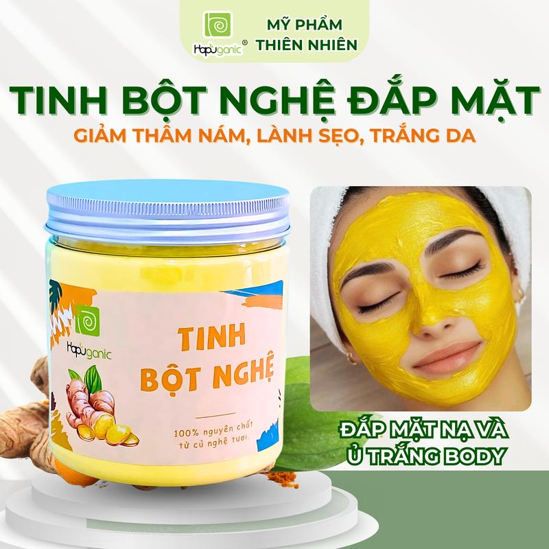  Tinh Bột Nghệ Sấy Lạnh Nguyên Chất Đắp Mặt Hapuganic Dưỡng Da Mặt Giảm Thâm Nám Làm Sạch Da Nhẹ Nhàng 50g 
