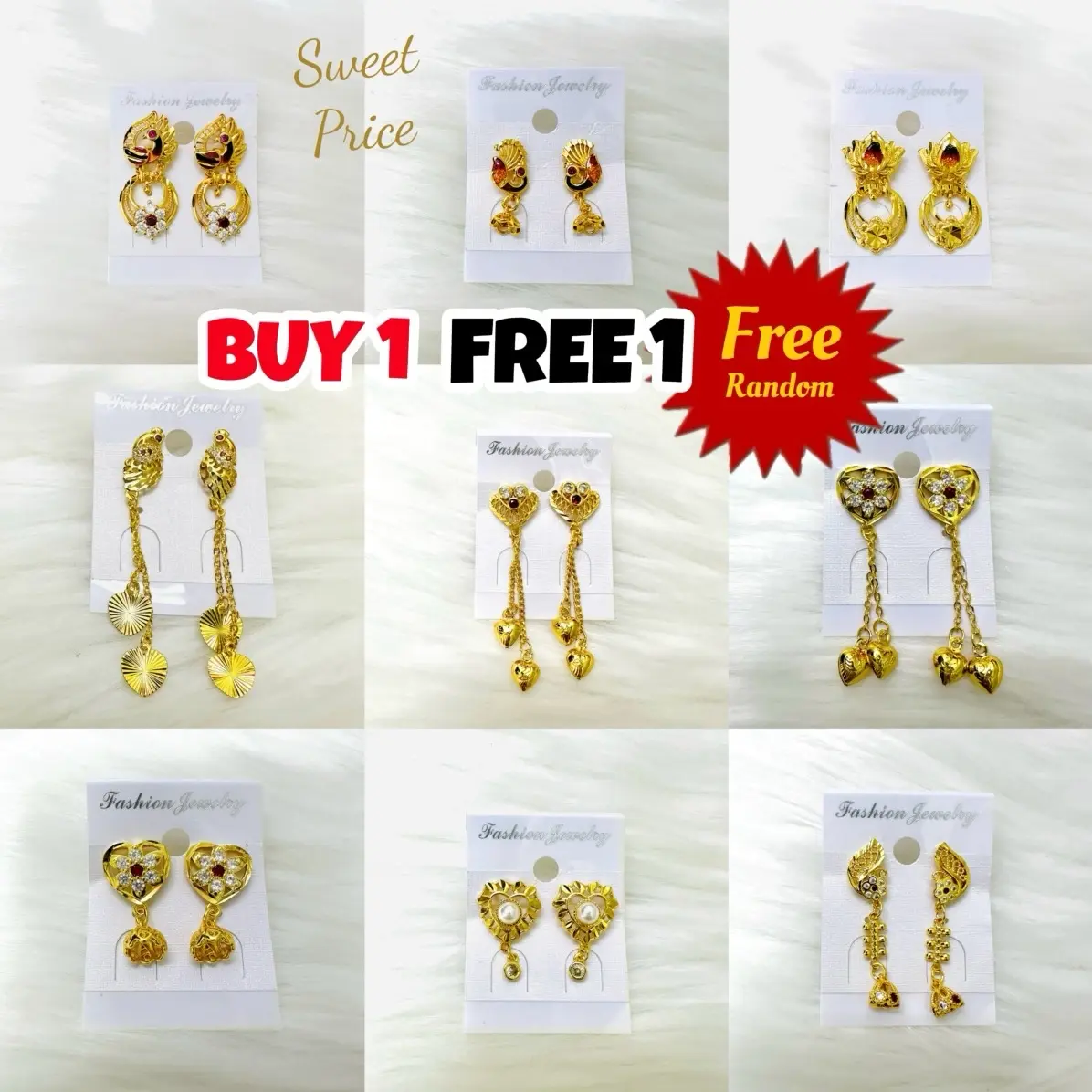 Hot Sale New Style Gold-Plated 24K Earrings Screw / Subang Screw Telinga Emas