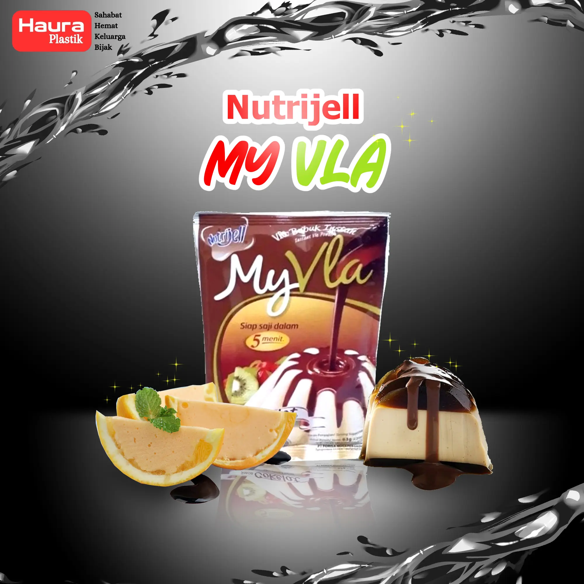 Nutrijell my vla saus lumer coklat/vanila cocok untuk pelengkap puding maupun bolu