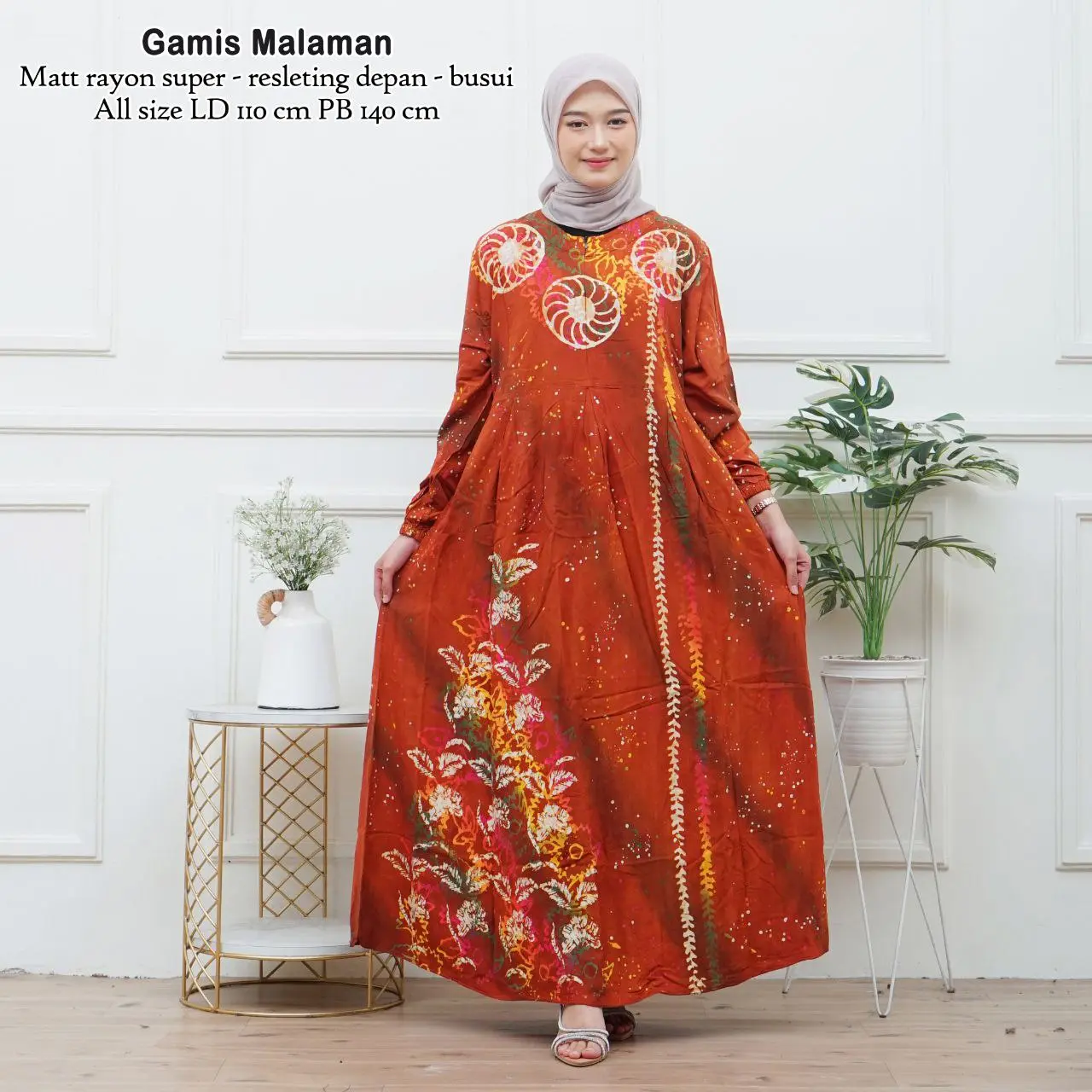 BISA COD GAMIS TWILL RAYON CAP MALAMAN DRESS SYARI JUMBO ORIGINAL BY SALMA FASHION