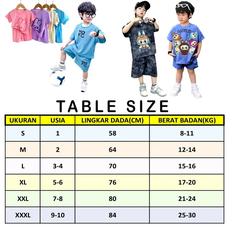 Majin  Fashion Anak Unisex Stelan Stone Wash 3/4 Cocok untuk Anak Laki-laki dan Perempuan DINO TREX Stylish Setelan 8
