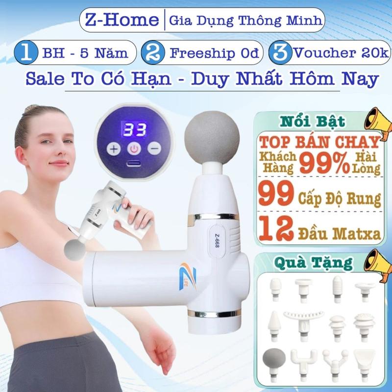 Máy Mát Xa Cổ Vai Gáy Lưng Loại Xịn 99 Cấp Độ ZLIFE Z668, Máy Massager Cầm Tay Đấm Lưng 12 Đầu Massage, Máy Matxa Toàn Thân 32 Chế Độ, Công Nghệ AI Cảm Biến Lực, Giảm Đau Nhức Cơ Hiệu Quả