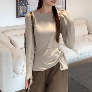 Women's Long Sleeve Tie-Dye Casual Top, Fall Fashion Design, Comfortable & Stylish Daily Wear, Perfect for Layering 3787 Womenswear Lingerie Tshirt Basic Crewneck Fitted Minimalist