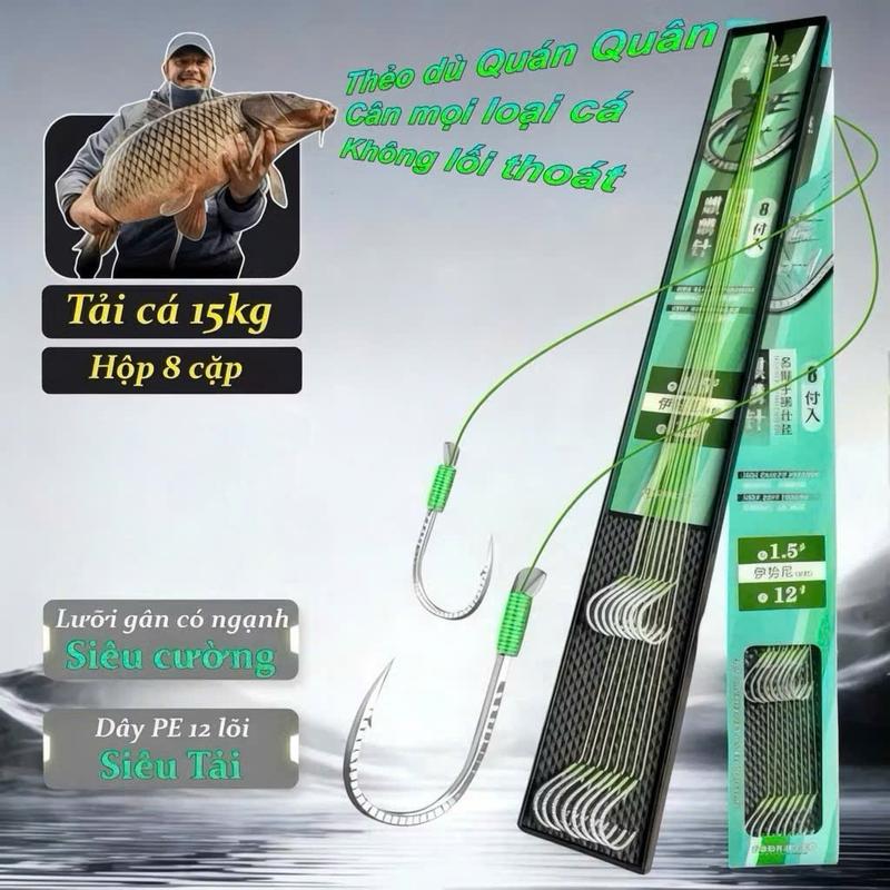  Thẻo Dù Câu cá Câu Đài Buộc Sẵn Quán Quân - 12 Lõi - Fan Fishing TDBS Bắt Cá Đi TC4 