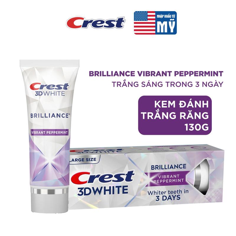 KEM ĐÁNH RĂNG CREST 3D WHITE BRILLANCE trắng răng nhanh, trắng mạnh HKT shop