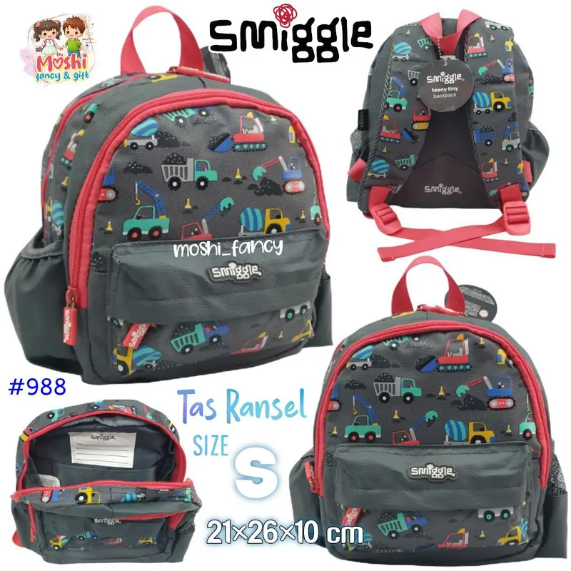 Tas Smiggle Ransel Car Mobil Anak PAUD / Tas Sekolah Smiggle Anak Laki-Laki / Teeny Tiny Backpack School Boy/ Smiggle Junior Backpack 1