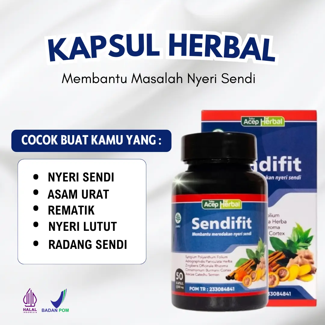 Sendifit Original Herbal Khusus Masalah Sendi - 50 KAPSUL BPOM HALAL MUI