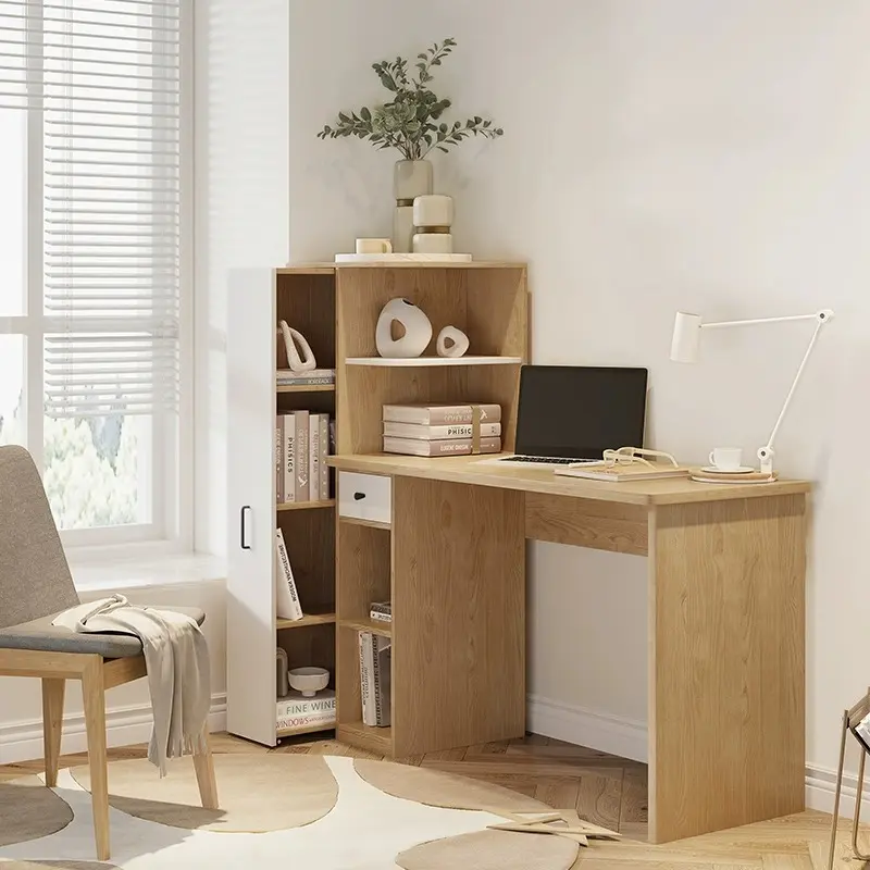 【 Pre order 】 MY desk, modern and minimalist small household desk, bookshelf, integrated writing desk, cream work desk, study room