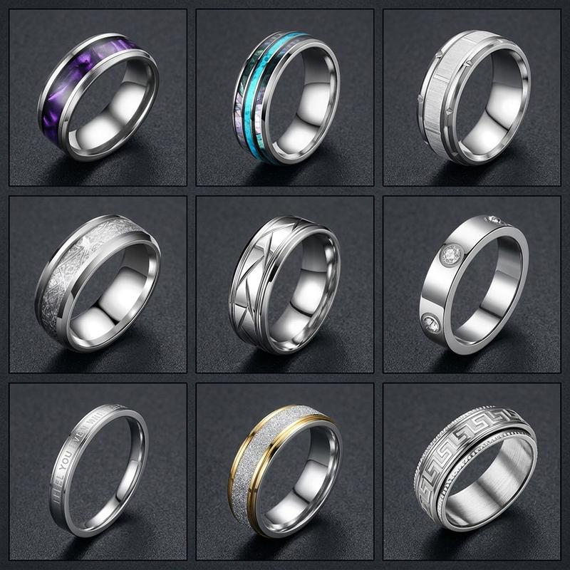 Nhẫn nam titan thép không gỉ ALL IN ONE thời trang nhiều size mẫu lựa chọn