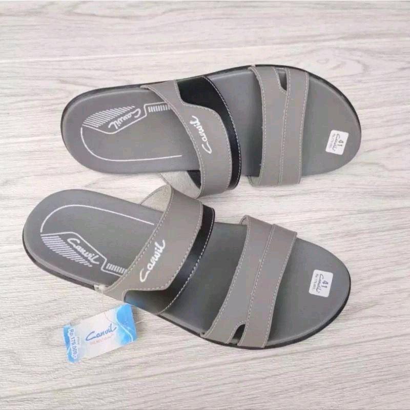 Sandal Pria Slop Pria Kulit Original 100% Sendal Casual Kekinian Laki Laki Terbaru 1
