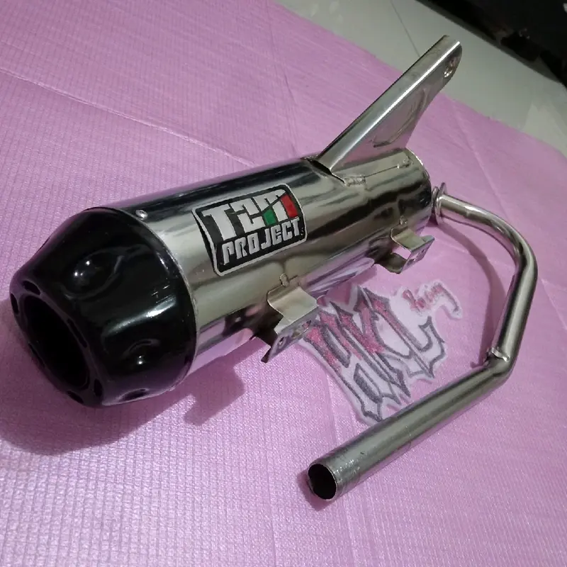 Knalpot Cms bobokan crome Mio m3,Mio soul karbu, Mio sporty, Mio Smile,Mio soul gt,Mio J,Mio m3,Mio z/s,Gear,fino, Xeon, X-Ride,Nouvo Motor 1