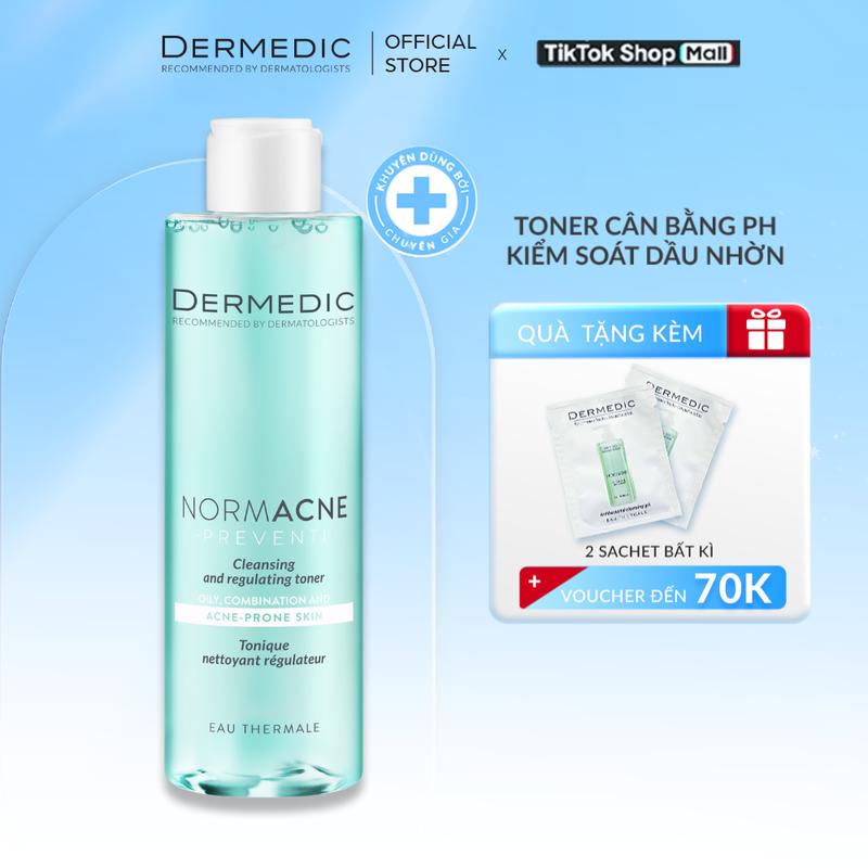  Toner Làm Dịu Cho Da Dầu Mụn Làm Dịu Se Khít Lỗ Chân Lông Dermedic Normacne Cleansing And Regulating Skin 200ml Skincare Làm Đẹp Da 