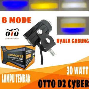 OTTO D2 CYBER 8 MODE 30 WATT BISA NYALA FLASH LAMPU TEMBAK D2 LAMPU SOROT
