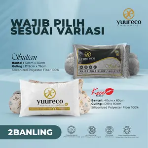 Yuureco Bantal Tidur dan Guling Dewasa 2 Set Paket Bundling 4pcs Motif Bed Soft Knitting I Sultan dan Kece Series