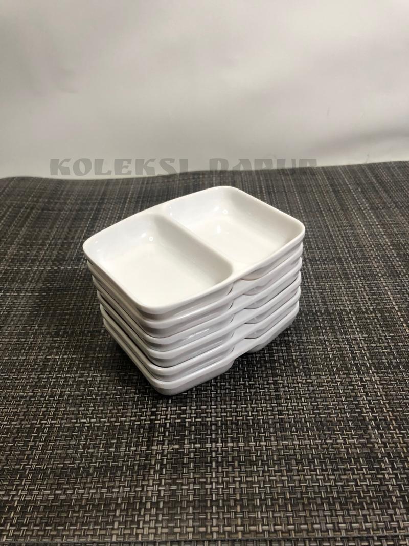 Product Introduction of ￼Piring Tempat Sambel Melamin Sekat 2  ( 6 pcs ) Piring Sambal Melamine - Piring Saos Melamin - Mangkok Sambal Melamin - Mangkuk Sambel Melamine Hijau Merah Kitchenware Putih 3