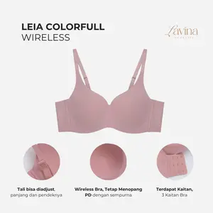 Lavina Ladies Bra Tanpa Kawat Leia Wireless Bra Jumbo Seamless Full Cover Size 32-42 Cup D-E