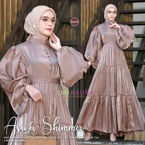 ASROFA SHIMMER DRESS FULL FURING FREE BROSS dan Belt