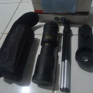 Monokuler Zoom Standar 10-300x40 Berlapis FMC + Tripod + Klip Foto Teropong Camping Teleskop Zoom 10-300x Dilapisi Merenggang Prisma BAK4 Kualitas Tinggi Tahan Air