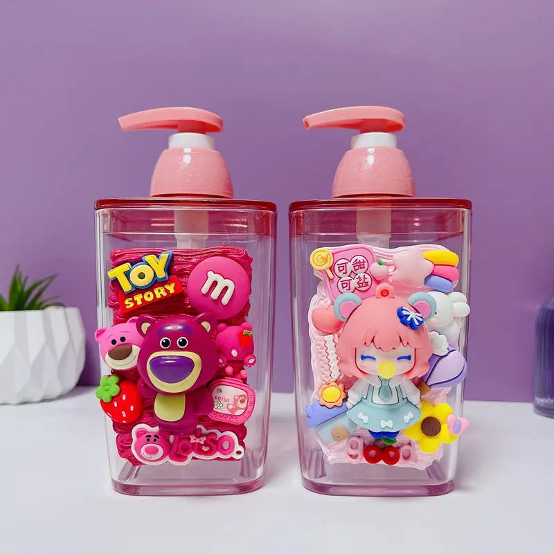 Chai Rỗng Loại Nhấn Hoạt Hình, Thiết Kế Sáng Tạo, Dễ Thương, Dung Tích Lớn, Chai Chia