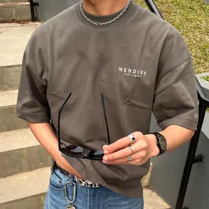 MENDIFF - Vieil Argent Boxy Tee Heavyweight Tshirt Dark Grey Coolbreeze