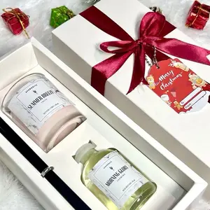 Hampers Natal Lilin Aromaterapi - Souvenir Christmas Reed Diffuser - Kado Natal - Gift Christmas Scented Candle