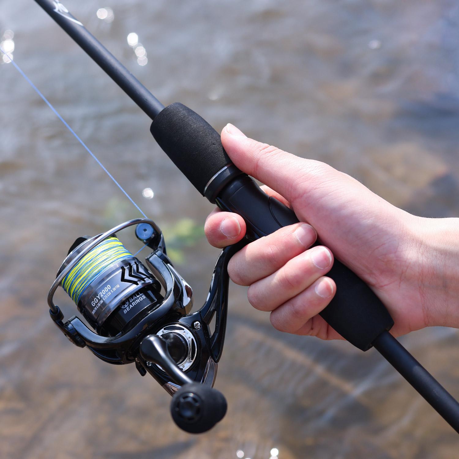 Sougayilang 1.8m joran pancing 1000/2000/3000/4000/6000 Reel Pancing spinning Fishing Rod Combo SET Joran Pancing Set Senar pe Pancing Pancing Set Lengkap  Untuk Air Tawar Laut Untuk Memancing