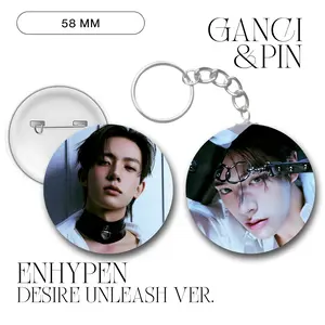 GANCI ENGENE PIN DESIRE UNLEASH KEYCHAIN 58 MM GANTUNGAN KUNCI KPOP UNOFFICIAL HEESEUNG JUNGWON JAY