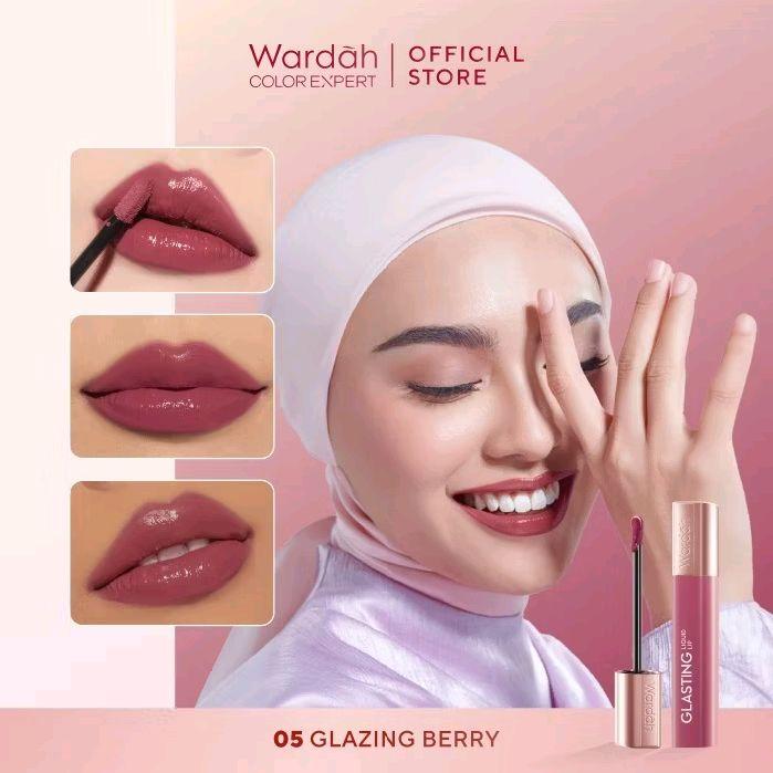 Lipstik Cair Wardah Glasting Baru dengan Teknologi Glasscushion dan Ceramide - Lipstick, Liptint, Bibir, Gloss 7