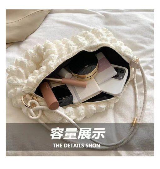 Tas Wanita TBS6003 – Shoulder Bag Kain Unik, Tekstur Boba Waffle Viral, Elegan & Stylish 3