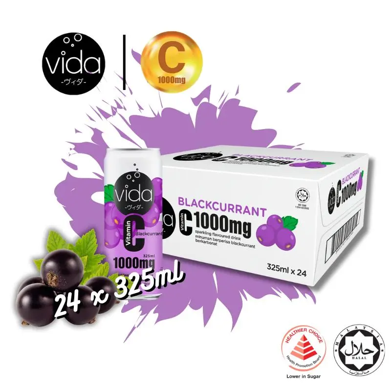 [Vida][1000mg] Blackcurrant 325ml x 24